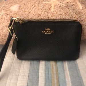 Coach NWOT Black Leather Wristlet